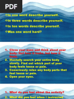 In One Word Describe Yourself. in Three Words Describe Yourself. in Ten Words Describe Yourself. Was One Word Hard?