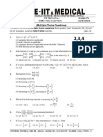 (Multiple Choice Questions) : Iit - Jee TW TEST (3 Yrs.) MARKS:270 Time: 3 Hrs. Topic: Full Calculus DATE:28/9/18