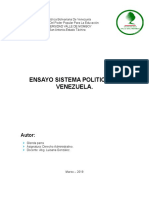 Ensayo Sistema Politico en Venezuela