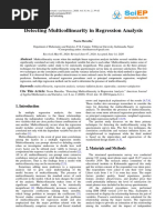 Detecting Multicollinearity in Regression Analysis