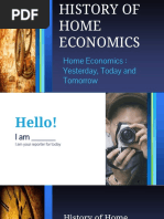 Home Economics: Yesterday, Today and Tomorrow