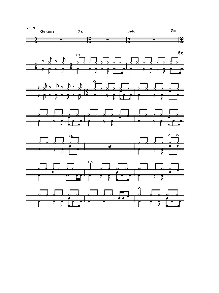 Metallica One Drum Sheet Music PDF PDF