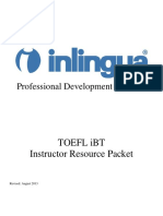 Professional Development Program: Toefl Ibt Instructor Resource Packet