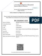 Value Added Tax Registration Certificate: Government of The People's Republic of Bangladesh National Board of Revenue