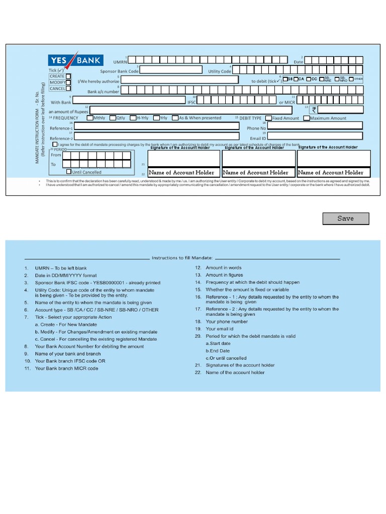 NACH Mandate Form | PDF
