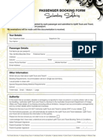 Schoolies Safari Booking Form