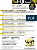 Schoolies Safari Fiji Itinerary 2011 