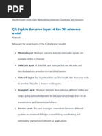 Part 1 - Networking Interview Questions (Basic) : Q1) Explain The Seven Layers of The OSI Reference Model