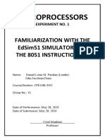 Microprocessors: Familiarization With The Edsim51 Simulator and The 8051 Instruction Set
