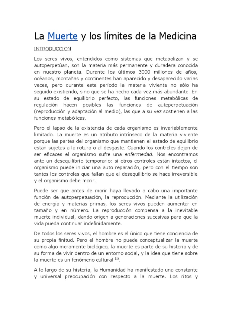 La Muerte y Los Limites de La Medicina | PDF | Muerte | Consentimiento ...