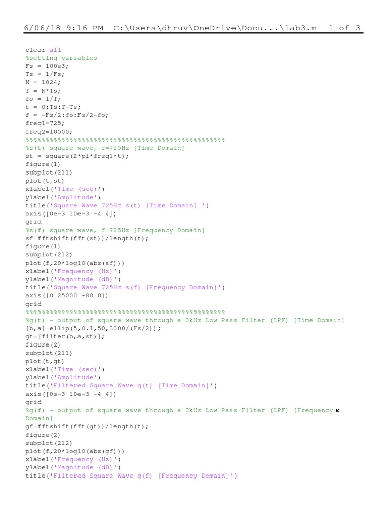 6/06/18 9:16 PM C:/Users/Dhruv/Onedrive/Docu... /Lab3.M 1 of 3 | PDF ...