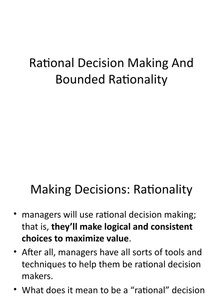 Rational vs. Bounded Decision Making | PDF | Rationality | Decision Making