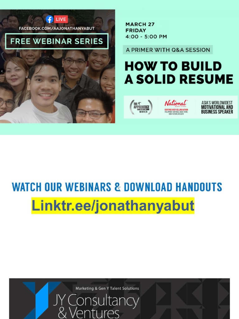 Jonathan Yabut How To Build A Solid Resume Pdf Economies Business