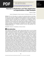 Theories of Motivation and Their Application in Organisations A Risk Analysis PDF