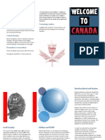 Trifold for immigrants moving to Canada