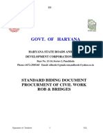 Govt. of Haryana: Standard Biding Document Procurment of Civil Work Rob & Bridges
