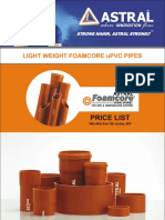 Light Weight Foamcore Upvc Pipes: Price List