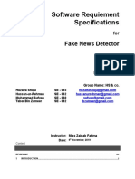 Software Requiement Specifications: Fake News Detector
