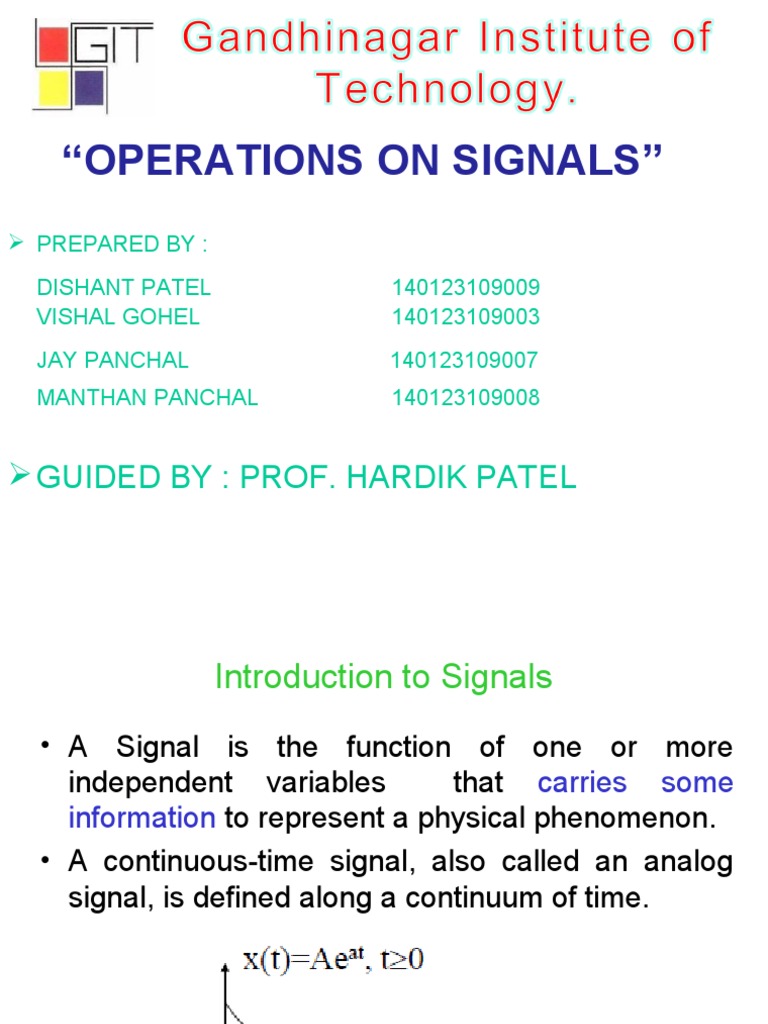 Operations on Signals Explained | PDF | Amplitude | Function (Mathematics)