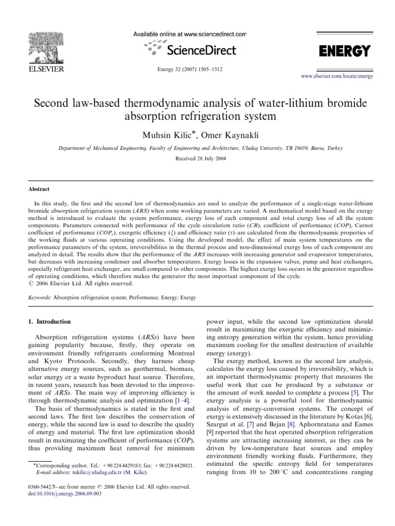 Second Law-Based Thermodynamic Analysis | PDF | Exergy | Second Law Of ...