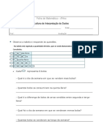 Ficha de Matemática - Leitura e Interpretação de Dados