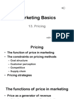Pricing Functions Constraints Strategies