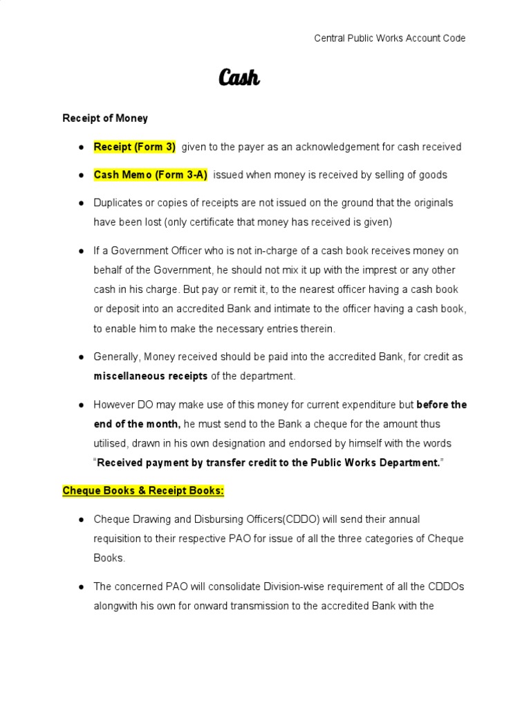 Cash Handling and Receipt Procedures | PDF | Cheque | Receipt