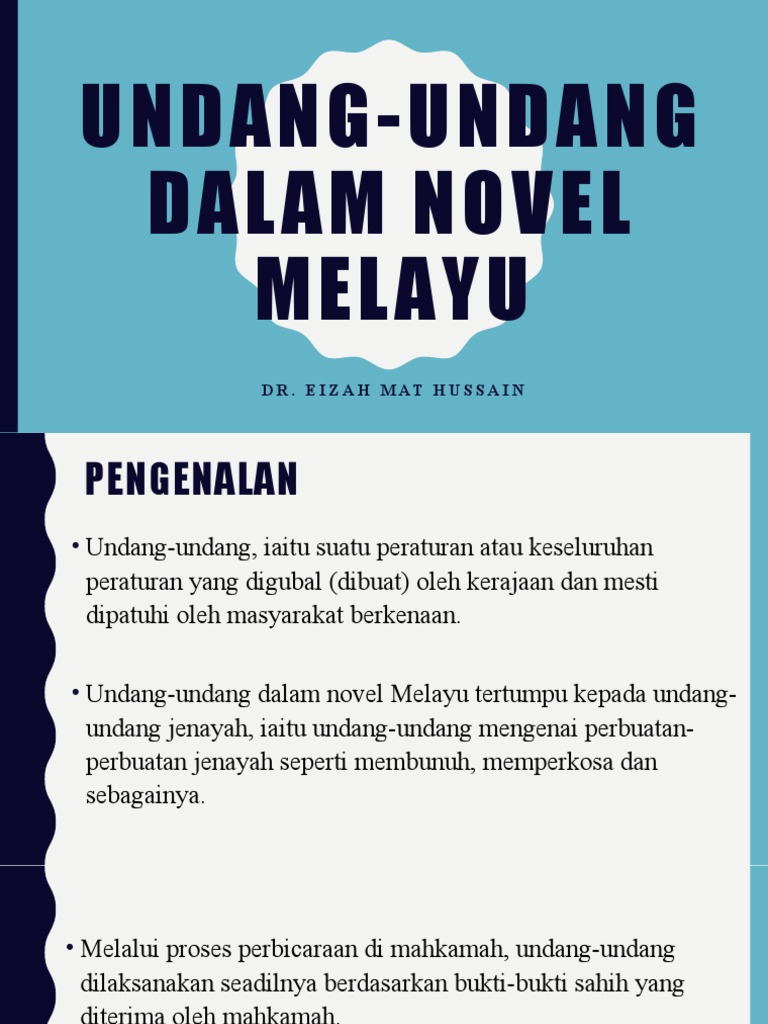 Undang Undang Dalam Novel Melayu
