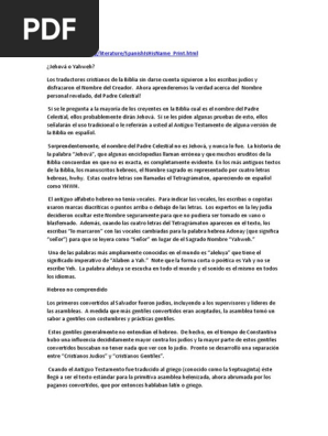 El Nombre Inefable Tetragrammaton Jehova