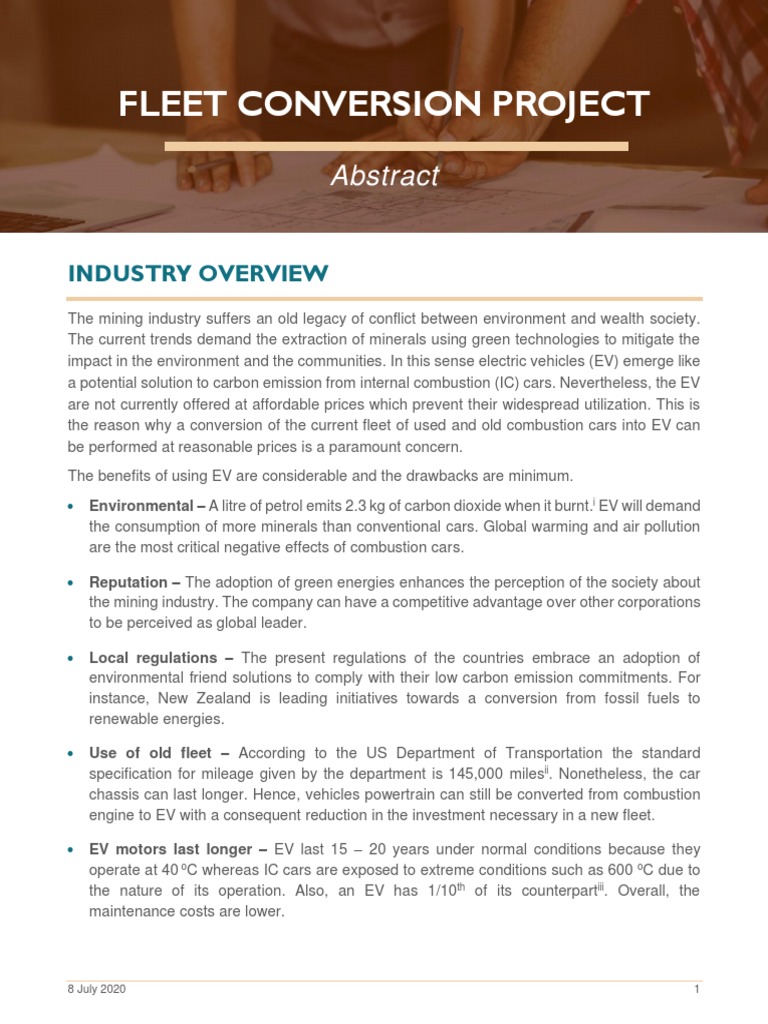 Fleet Conversion Project | PDF | Electric Vehicle | Car