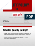 Quality Policy: Jalgaon Division, Maharastra