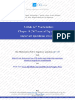 Class 12th Maths Chapter 9 (Differential Equations) Unsolved PDF