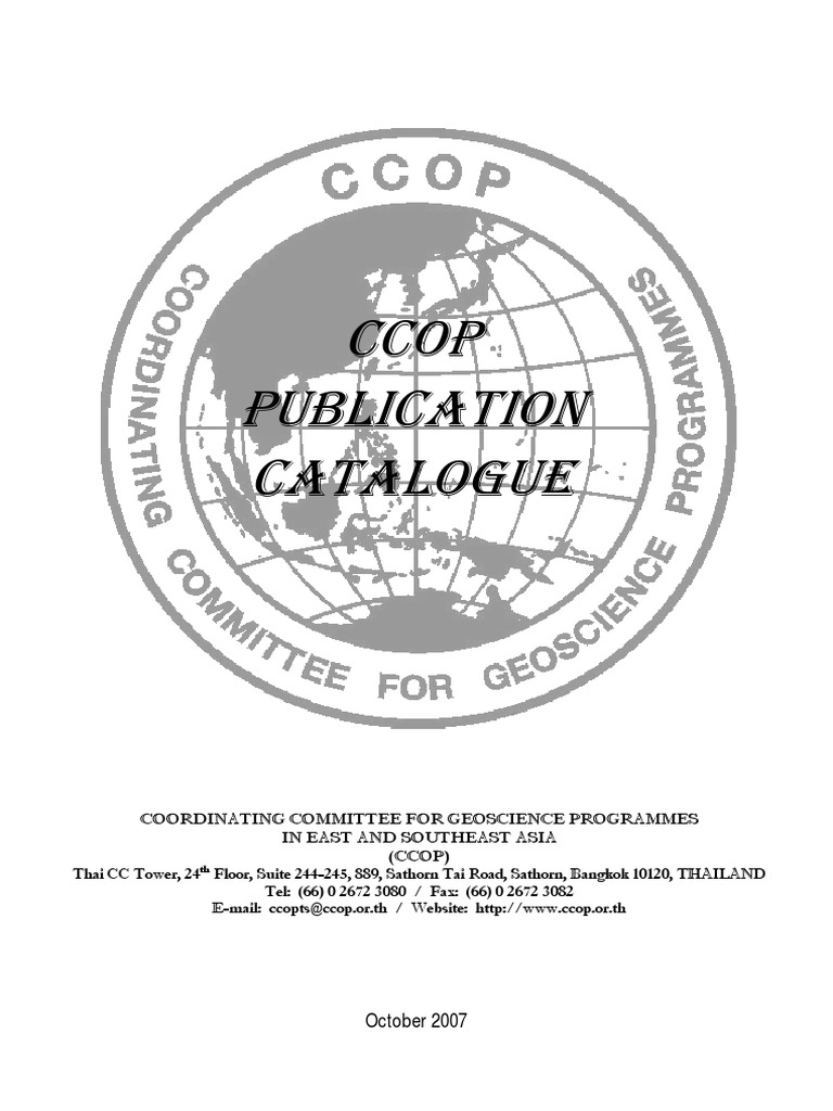 CCOP Publication Catalogue Overview | PDF | Geology | Earth Sciences