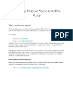 Changing Passive Voice To Active Voice