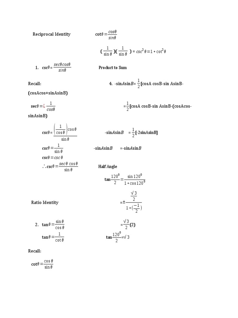 Trigonometric Identities Explained | PDF | Trigonometric Functions | Angle