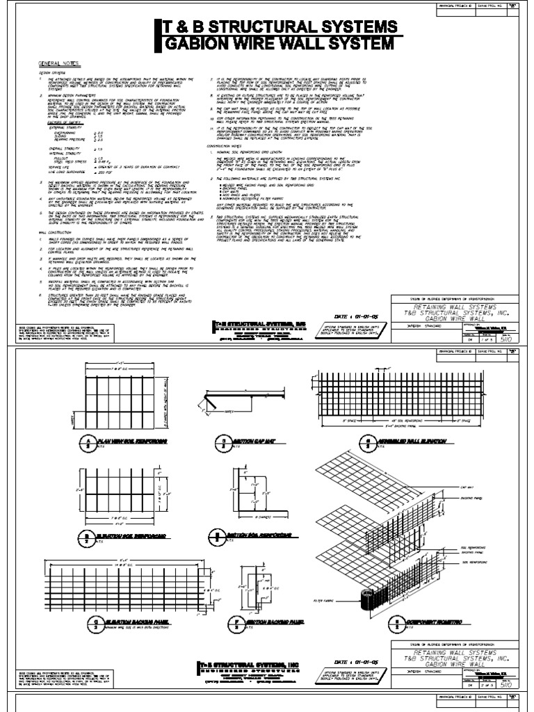 FDOT Interim Standard for Gabion Walls | PDF | Engineering | Transport