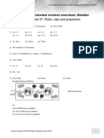 Answers To Extended Revision Exercises: Number: Worksheet 21: Ratio, Rate and Proportion