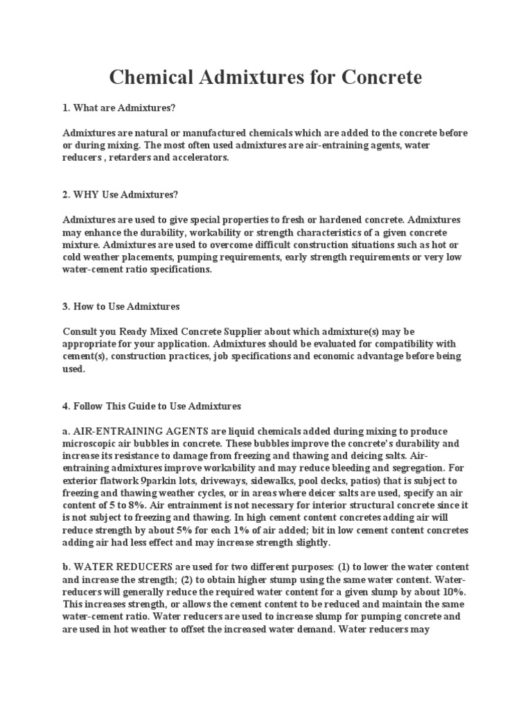 Tip 15 - Chemical Admixtures For Concrete | PDF | Concrete | Cement