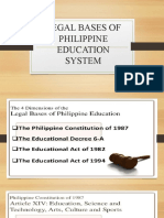 Legal Bases of Philippine Education System
