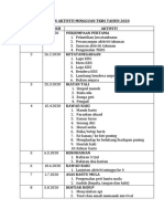 RANCANGAN AKTIVITI MINGGUAN TKRS TAHUN 2020