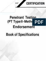 Penetrant Testing Endorsement Book of Specifications: (PT Type LL - Method C)