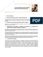 Formato para La Presentación de Proyectos de Investigación