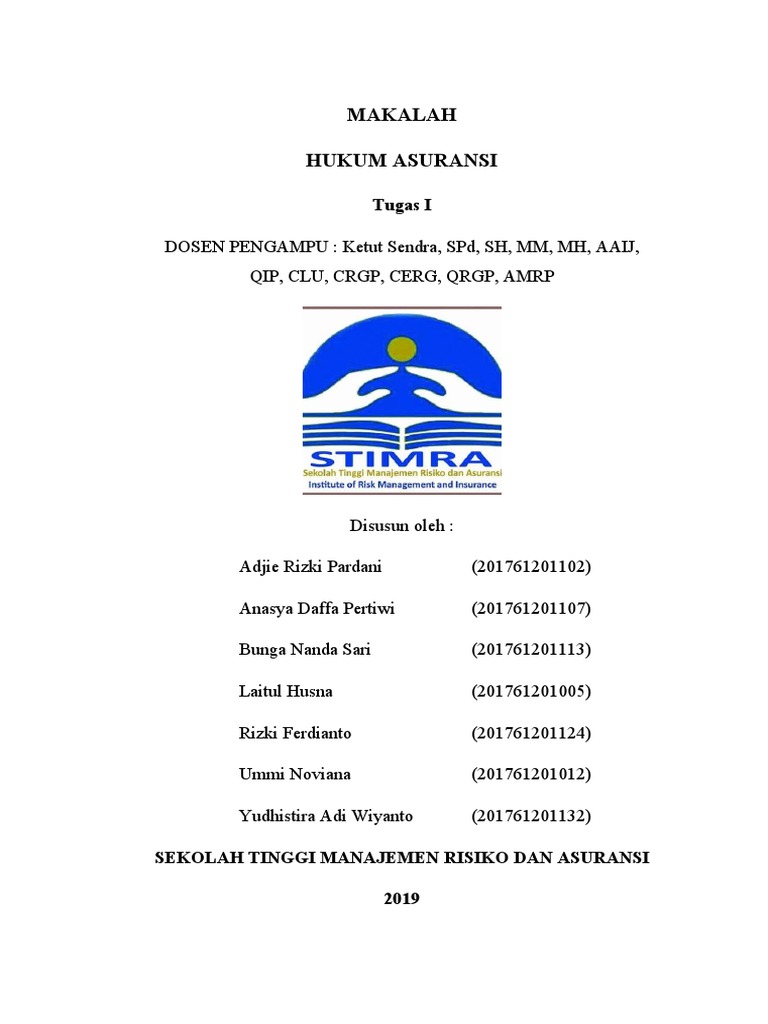 Makalah Hukum Asuransi PDF
