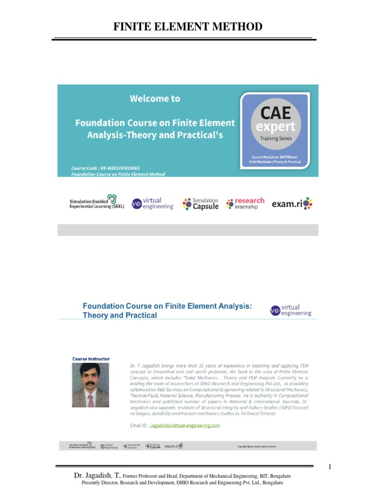 Foundation Course on Finite Element Method | PDF | Finite Element ...