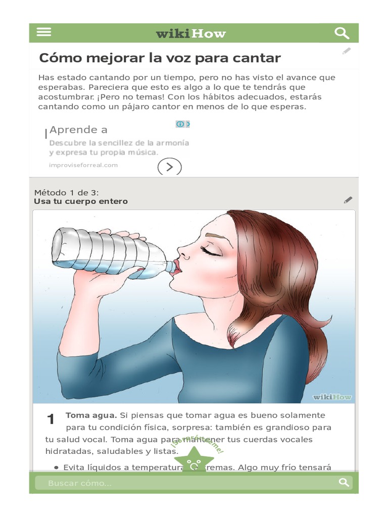 Mejora tu voz para cantar eficazmente | PDF | Agua | Entretenimiento ...