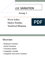 Language Variation: Group 1 Novie Asfira Sindya Fantika Yondrizal Maulana