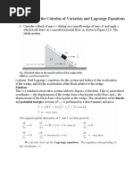 Application of The Calculus of Variation and Lagrange Equations