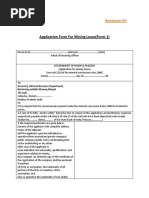 Application Form For Mining Lease (Form-1) : Annexure-VII