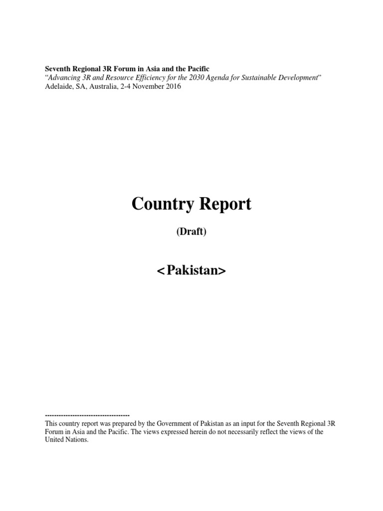Pakistan's 3R Progress Report 2016 | PDF | Electronic Waste | Clean ...