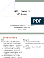 Will - Going To (Future) : Arvita Emarilis Intani, S.T., M.T., IPM Pelita Bangsa University 2020 / 2021